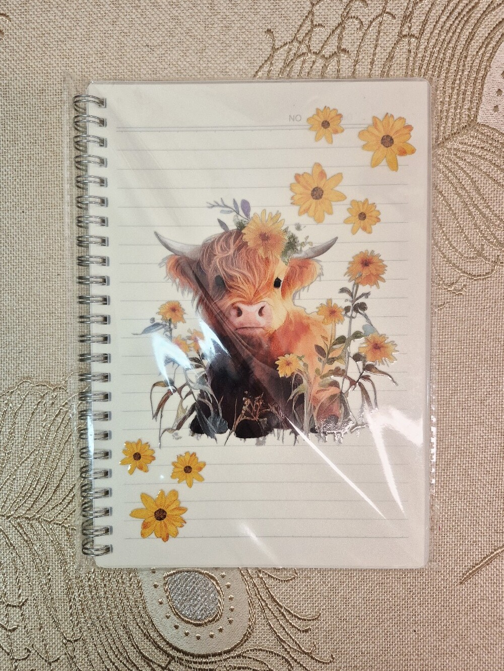 🎁🆓️ 🏷3/$12 Highland Cow Custom Design Coiled Notebook